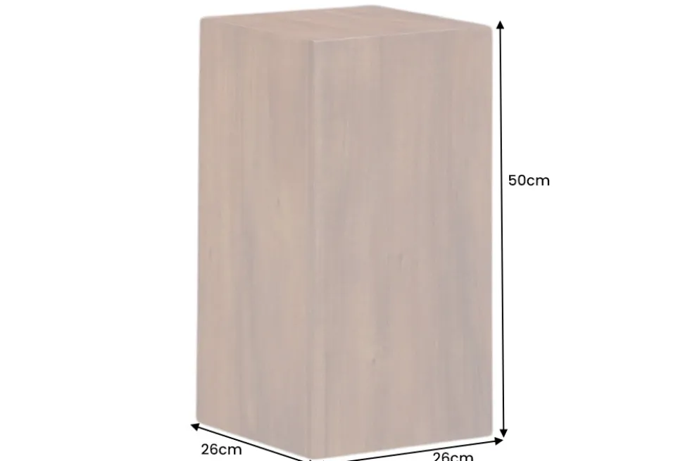 Massivholz Dekosäule COLUMNA 50cm braun Akazie Beistelltisch