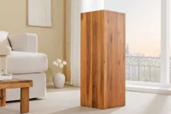 Massivholz Dekosäule COLUMNA 75cm braun Akazie Beistelltisch