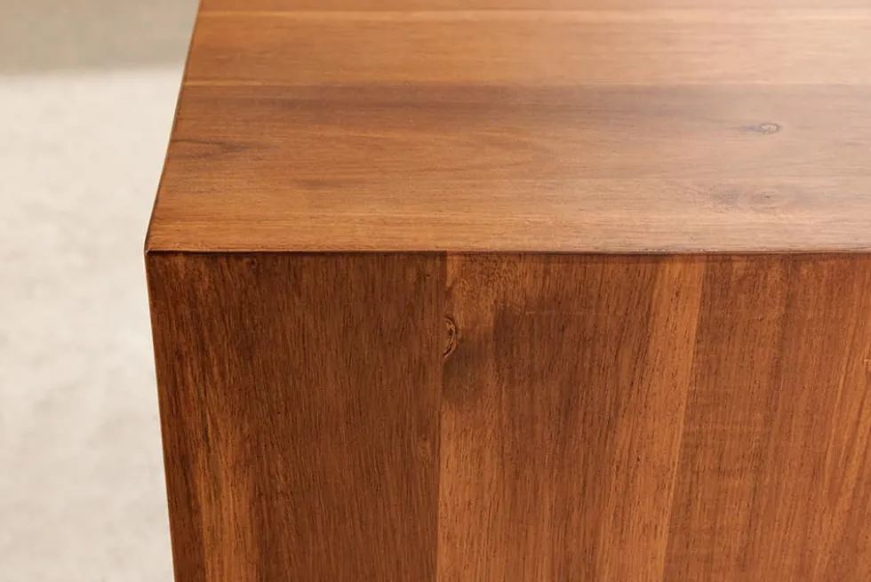 Massivholz Dekosäule COLUMNA 75cm braun Akazie Beistelltisch