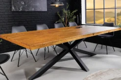 Massivholz Esstisch GALAXIE 200cm vintage braun Pinie recycelt Industrial Design