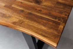 Massivholz Esstisch GENESIS 180cm natur anthrazit Akazie Baumkante Industrial Design