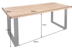 Massivholz Esstisch IRON CRAFT 160cm braun schwarz Sheesham stone finish Industrial