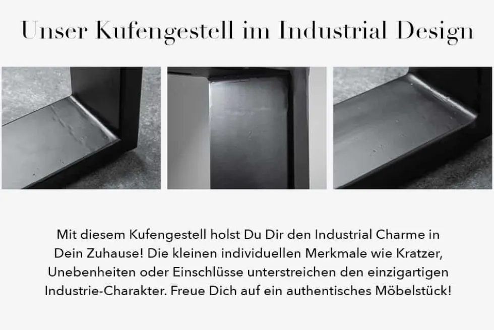 Massivholz Esstisch IRON CRAFT 160cm braun schwarz Sheesham stone finish Industrial