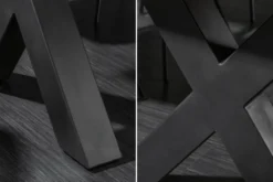 Massivholz Esstisch MAMMUT NATURE 240cm Akazie Baumkante X-Gestell anthrazit 6cm Tischplatte