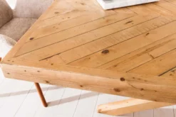 Massivholz Esstisch MOSAIK 200cm natur Pinienholz recycelt Sterngestell