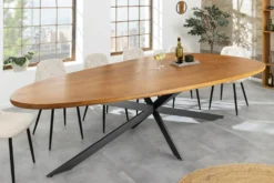 Massivholz Esstisch ORGANIC ARTWORK 240cm braun honey finish Akazie oval