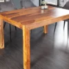 Massivholz Esstisch PURE 135cm braun Sheeshamholz stone finish einzigartige Maserung