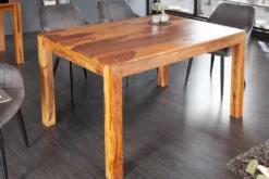 Massivholz Esstisch PURE 135cm braun Sheeshamholz stone finish einzigartige Maserung