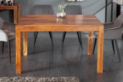 Massivholz Esstisch PURE 135cm braun Sheeshamholz stone finish einzigartige Maserung