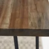 Massivholz Esstisch SCORPION 160cm braun Akazie schwarze Metallbeine Hairpin Legs Retro