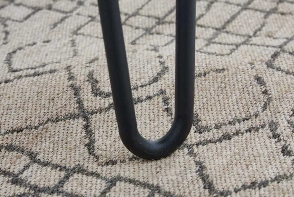 Massivholz Esstisch SCORPION 160cm braun Akazie schwarze Metallbeine Hairpin Legs Retro