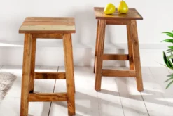 Massivholz Hocker JAKARTA 50cm recycelt Beistelltisch Sitzhocker