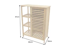 Massivholz Regal ZEN-BO 90cm natur Bambus mit Lamellentür
