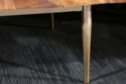 Massivholz Sideboard ALPINE 145cm braun Sheesham stone finish Metall matt gold