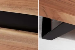 Massivholz Sideboard AMAZONAS 150cm Akazie natur Metall schwarz Baumkante