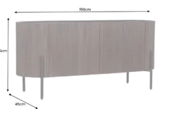 Massivholz Sideboard GATSBY 150cm dunkelbraun Mango Retro Design