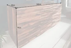 Massivholz Sideboard RELIEF 160cm braun Sheesham stone finish Kommode mit Schubladen