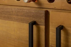 Massivholz Sideboard THOR 195cm braun Pinie mit Schubladen Weinregal Industrial Design