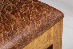 Massivholz Stuhl MAKASSAR braun Sheesham stone finish Esszimmerstuhl gepolstert