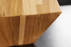 Massivholz Tischlampe DIAMOND 65cm Teak natur weiß modern handmade