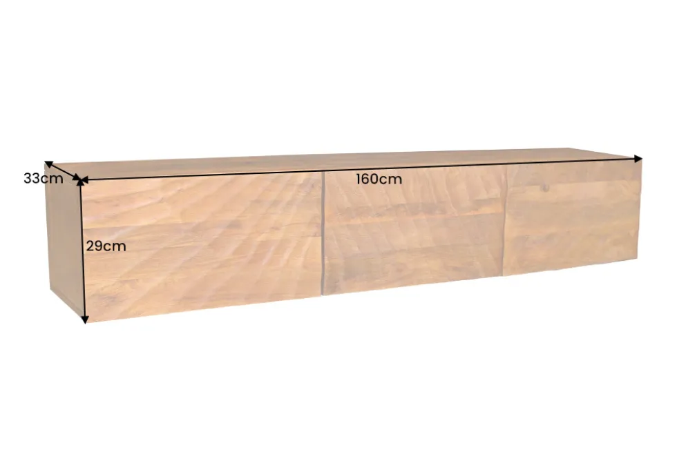Massivholz TV-Bank SCORPION 160cm braun Mango Lowboard Hängeschrank