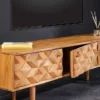 Massivholz TV-Lowboard ALPINE 145cm natur Akazie Retro Design honey finish