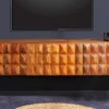Massivholz TV Lowboard VULCANO 160cm hängend natur Mango Wohnzimmer