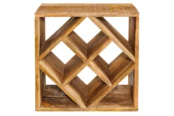 Massivholz Weinregal CUBUS 40cm Mango handmade Beistelltisch
