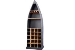 Massivholz Weinregal SEVEN SEAS 180cm anthrazit natur Mango Flaschenregal