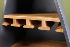 Massivholz Weinregal SEVEN SEAS 180cm anthrazit natur Mango Flaschenregal