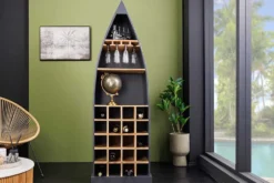 Massivholz Weinregal SEVEN SEAS 180cm anthrazit natur Mango Flaschenregal