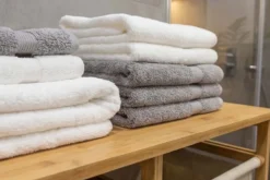 Massivholz Wäschekorb LAGOON SPA 70cm natur beige Bambus drei Wäschebeutel waschbar