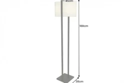 Minimalistische Stehlampe COLLEEN 160cm weiß schwarz Stoffschirm mit Metallfuß