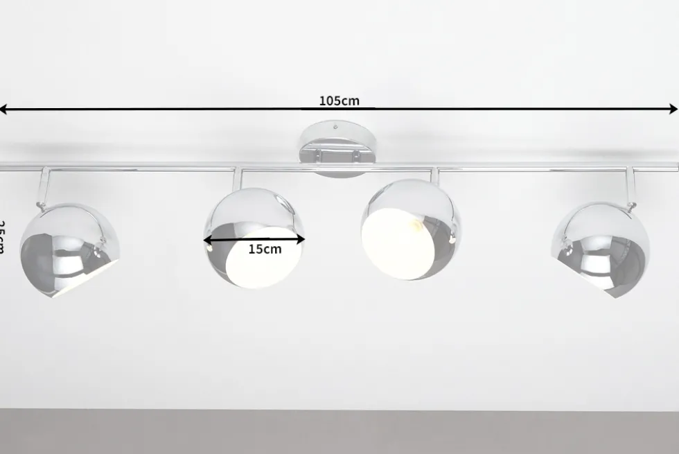 Moderne Deckenleuchte BUBBLE 105cm silber Chrom Pendelleuchte