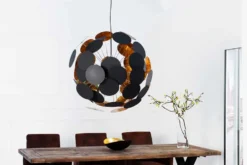 Moderne Design Hängeleuchte INFINITY HOME 70cm schwarz gold Pendelleuchte
