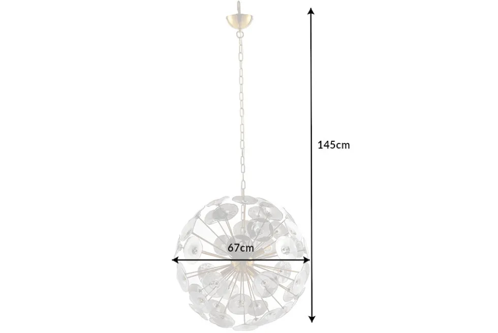 Moderne Design Hängeleuchte INFINITY HOME 65cm Glas gold Pendelleuchte
