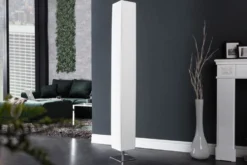 Moderne Design Stehlampe PARIS 160cm weiß Plissee Schirm Stehleuchte