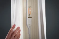 Moderne Design Stehlampe PARIS 160cm weiß Plissee Schirm Stehleuchte