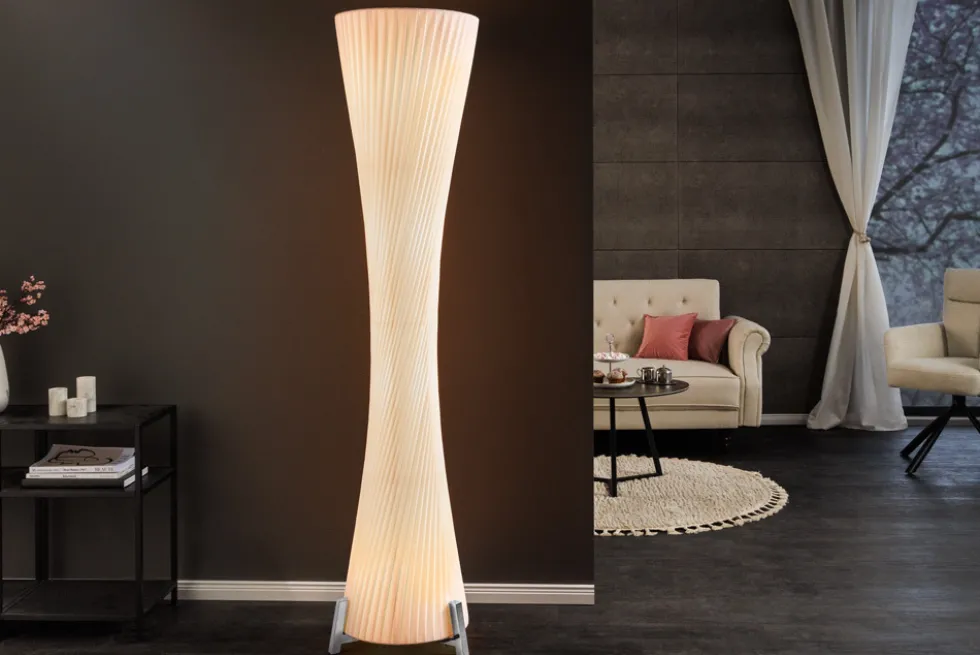 Moderne Design Stehlampe PARIS X 180cm weiß Stehleuchte
