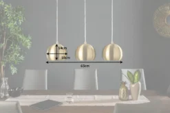 Moderne 3er Hängeleuchte GOLDEN BALL gold Hängelampe höhenverstellbar