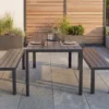 Moderne Gartenbank DESIGNO 130cm anthrazit schwarz Aluminium wetterfest Outdoor Sitzbank