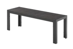 Moderne Gartenbank DESIGNO 130cm anthrazit schwarz Aluminium wetterfest Outdoor Sitzbank