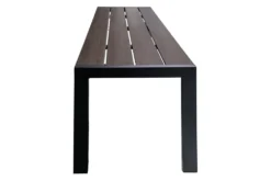 Moderne Gartenbank DESIGNO 130cm dunkelbraun schwarz Aluminium wetterfest Outdoor Sitzbank