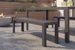 Moderne Gartenbank DESIGNO 180cm anthrazit schwarz Aluminium wetterfest Outdoor Sitzbank