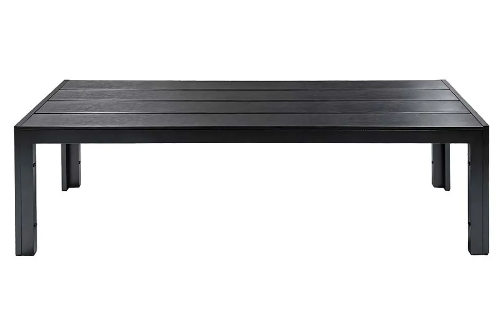 Moderne Gartenbank DESIGNO 180cm anthrazit schwarz Aluminium wetterfest Outdoor Sitzbank