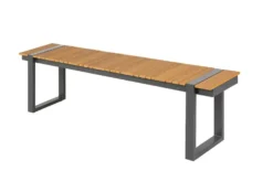 Moderne Garten Sitzbank TAMPA LOUNGE 180cm grau Aluminium Holz-Design wetterfest Outdoor