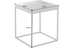 Moderner Beistelltisch ARCHITECTURE 45cm weiß Marmor-Design Metallgestell