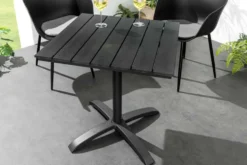 Moderner Bistrotisch DESIGNO 70cm schwarz Aluminium wetterfest Outdoor Gartentisch
