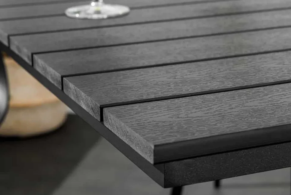 Moderner Bistrotisch DESIGNO 70cm schwarz Aluminium wetterfest Outdoor Gartentisch