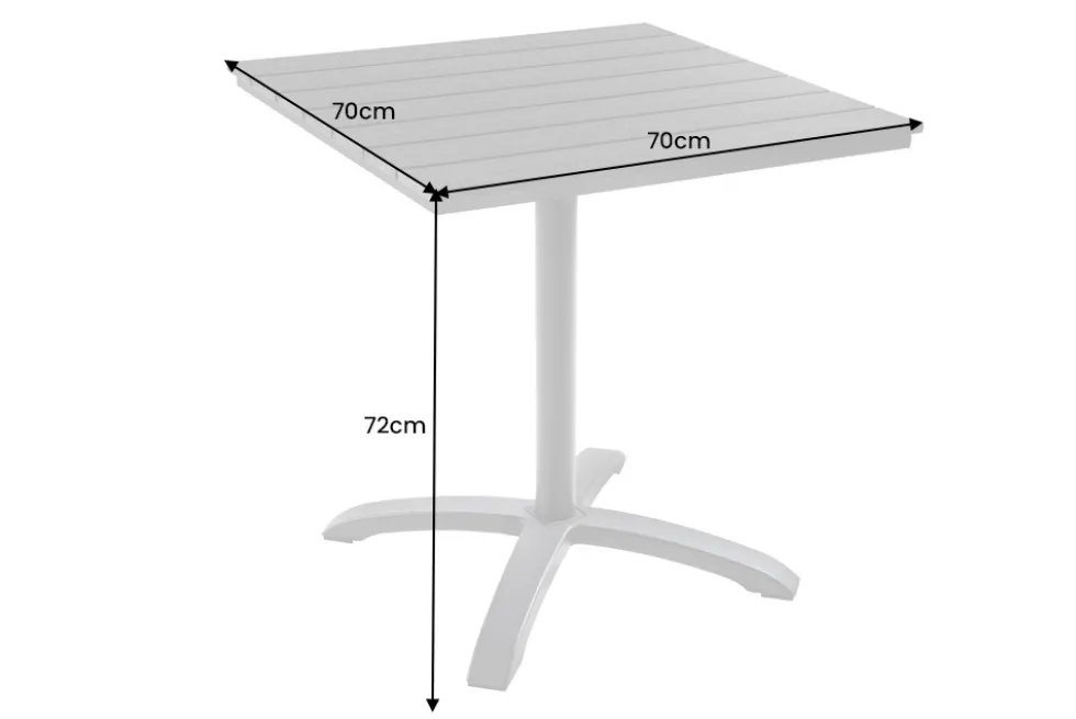 Moderner Bistrotisch DESIGNO 70cm schwarz Aluminium wetterfest Outdoor Gartentisch
